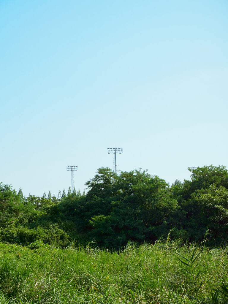 韓国の野球場の光源と空