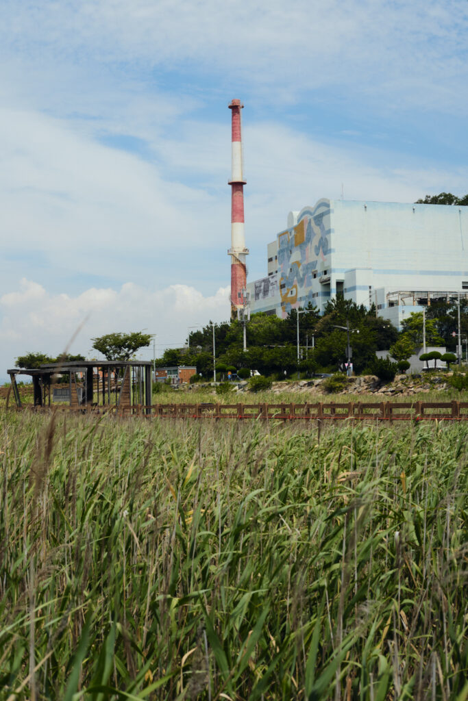 釜山の多大浦海水浴場の工場